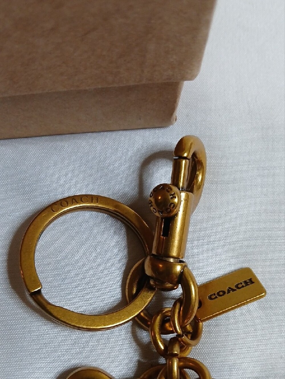 Coach Brass Dice And Logo Keychain - Picture 2 of 3
